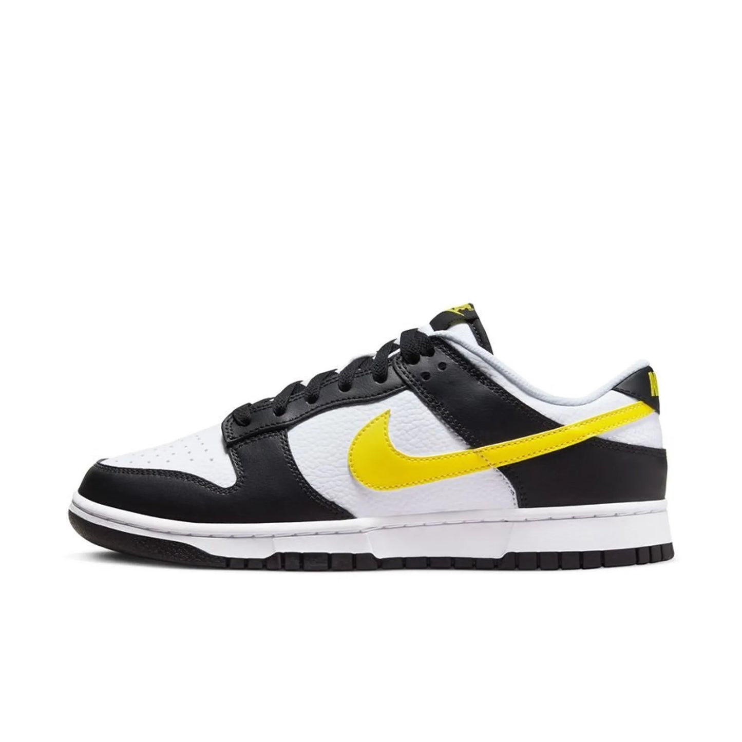 Nike Dunk Low Retro - White Black Panda Yellow Swoosh