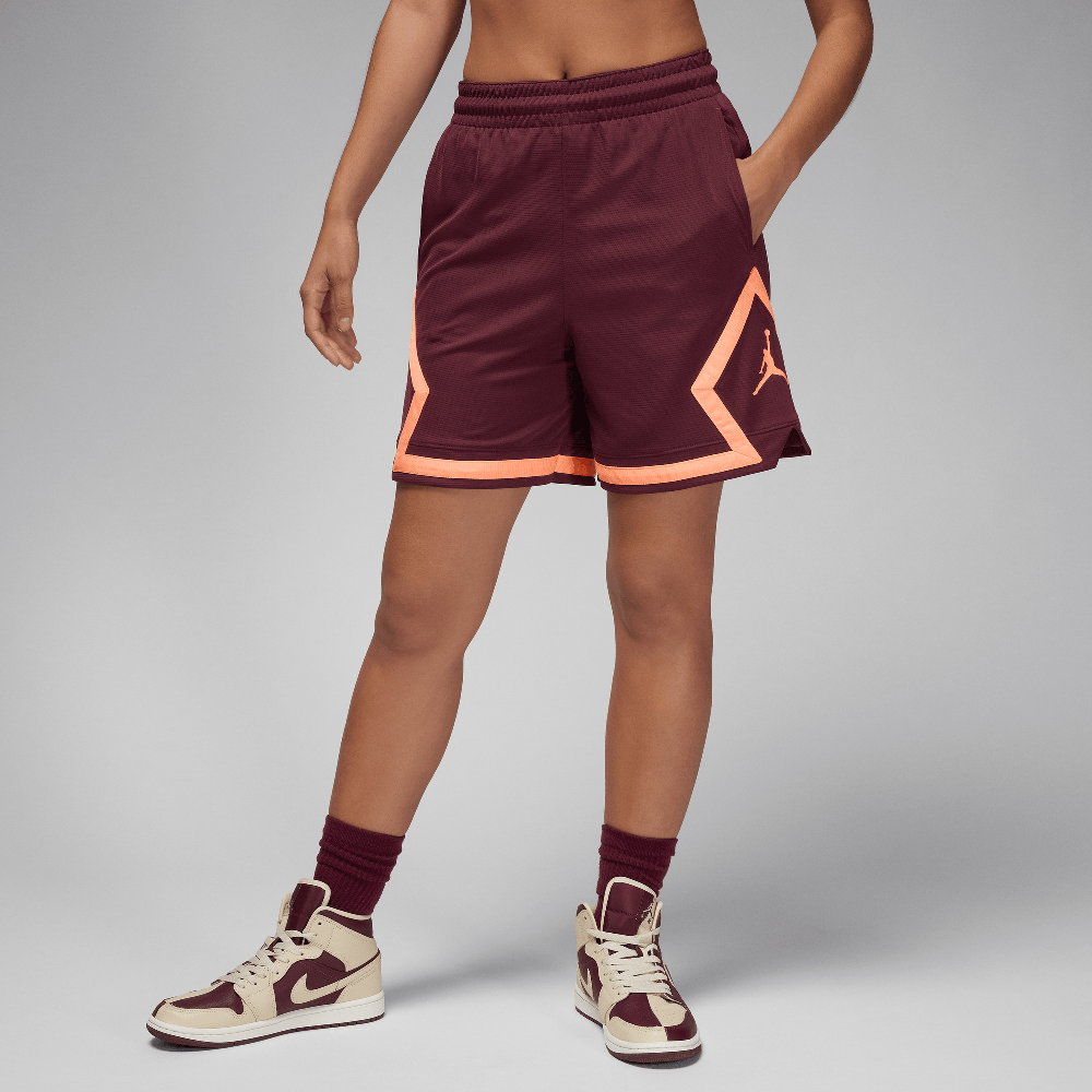 Jordan Sport Women's Diamond Shorts Night Maroon/Night Maroon/Orange Pulse/Orange Pulse
