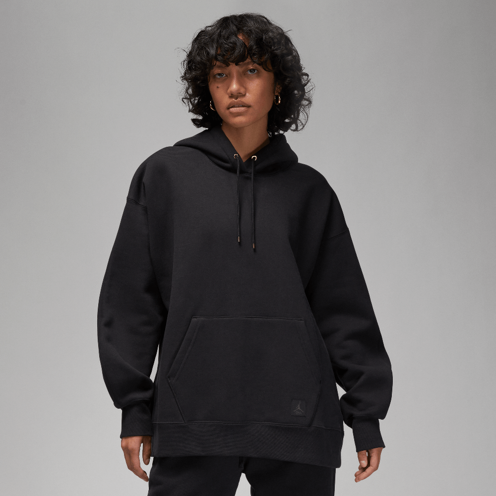 Jordan Flight Fleece Women's Satin-Lined Pullover Hoodie Black